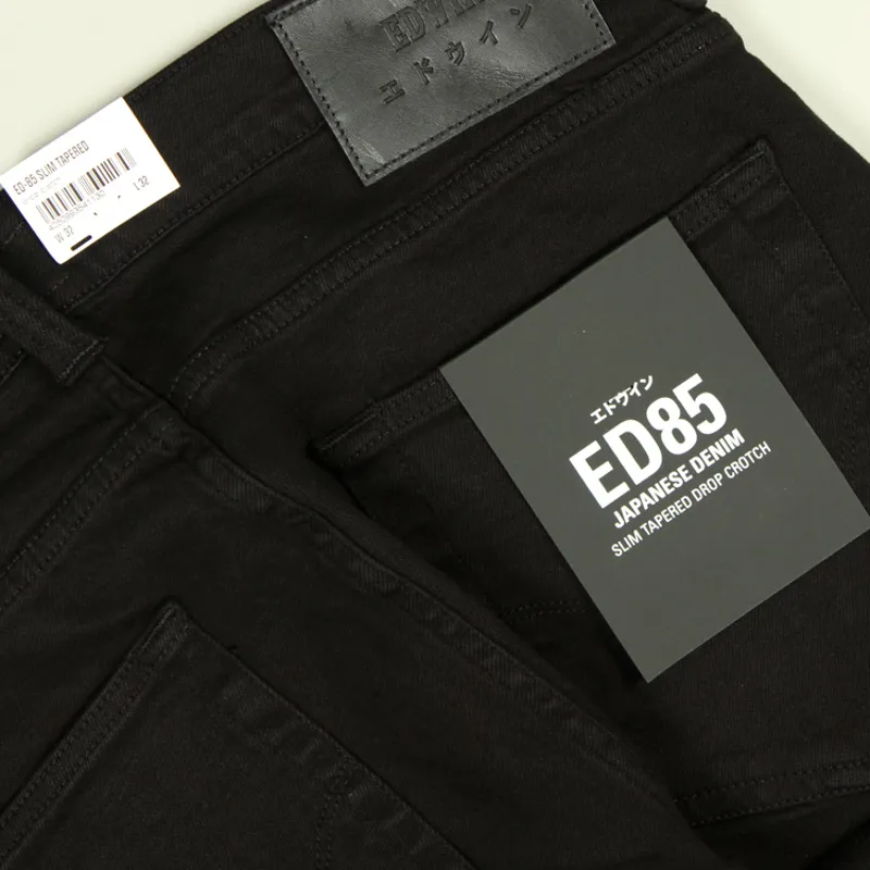 Edwin ED-85 CS Ayano Black Denim - Black Overdyed-2